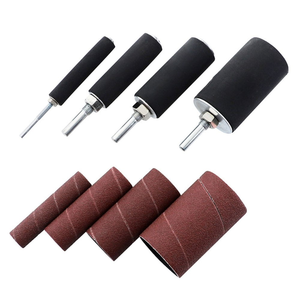 EmNarsissus Sanding Belt Drum Kit 80 120 Grit Sandpaper Long//Short Sander With Spindle Sander Sleeves Rotary Tools for Woodworking